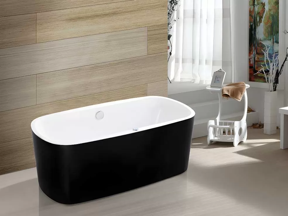 Shower & Design Banheira De Hidromassagem Com Leds Sirgao - 1 Péssoa - 155L - 75X150 Cm - Preta* Banheira De Pousar