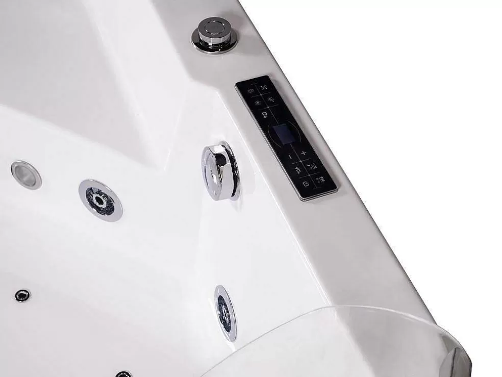Shower & Design Banheira De Hidromassagem De Canto Vidrada Ethra - Para 1 Péssoa - 150 X 150 X A57 Cm - Branca* Banheira De Hidromassagem