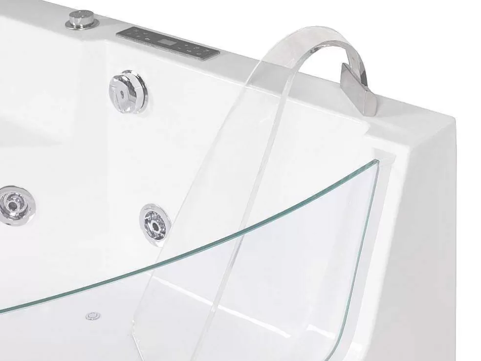 Shower & Design Banheira De Hidromassagem De Canto Vidrada Ethra - Para 1 Péssoa - 150 X 150 X A57 Cm - Branca* Banheira De Hidromassagem