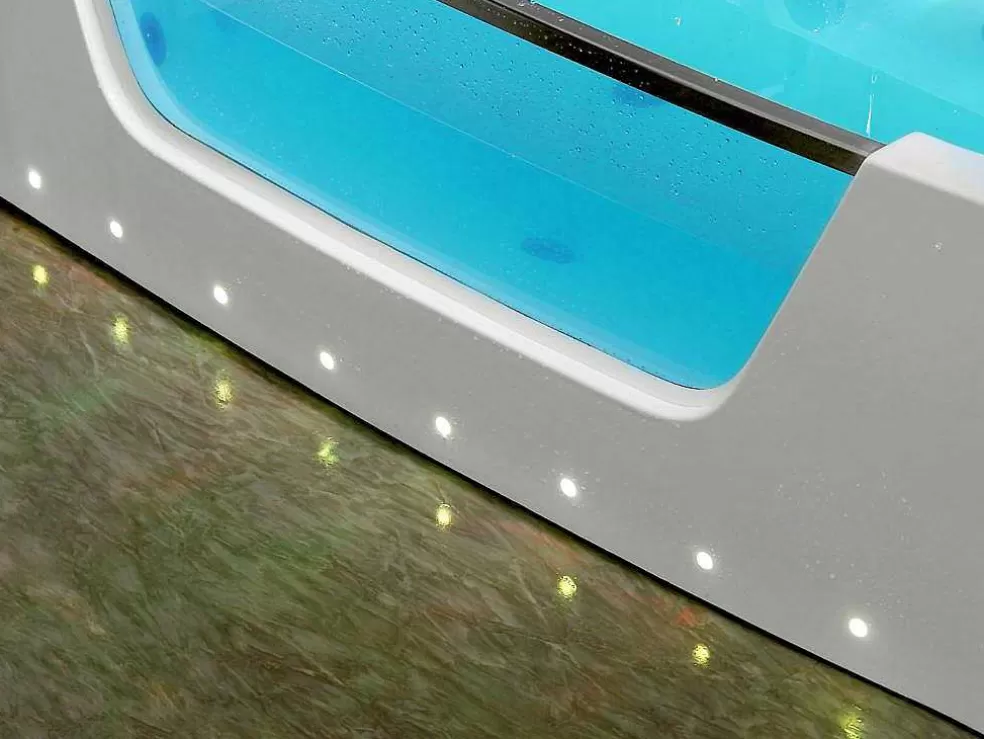 Shower & Design Banheira De Hidromassagem De Vidro Com Leds Dyona - 1 Péssoa - 260L - 170X85X58 Cm - Branco* Banheira De Hidromassagem