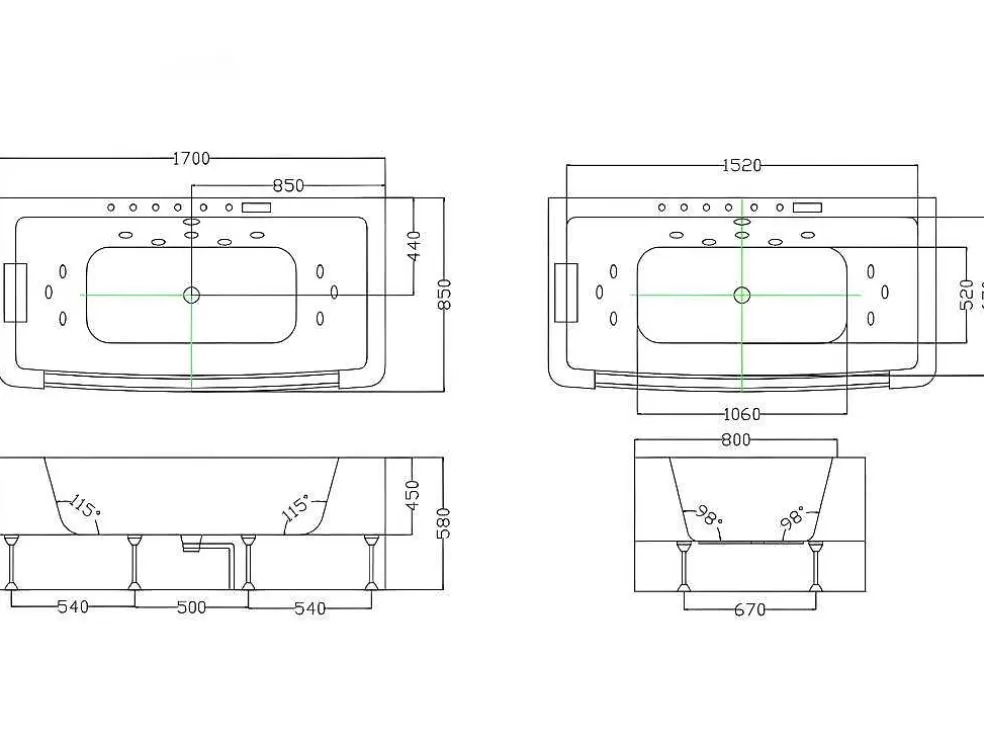 Shower & Design Banheira De Hidromassagem De Vidro Com Leds Dyona - 1 Péssoa - 260L - 170X85X58 Cm - Branco* Banheira De Hidromassagem