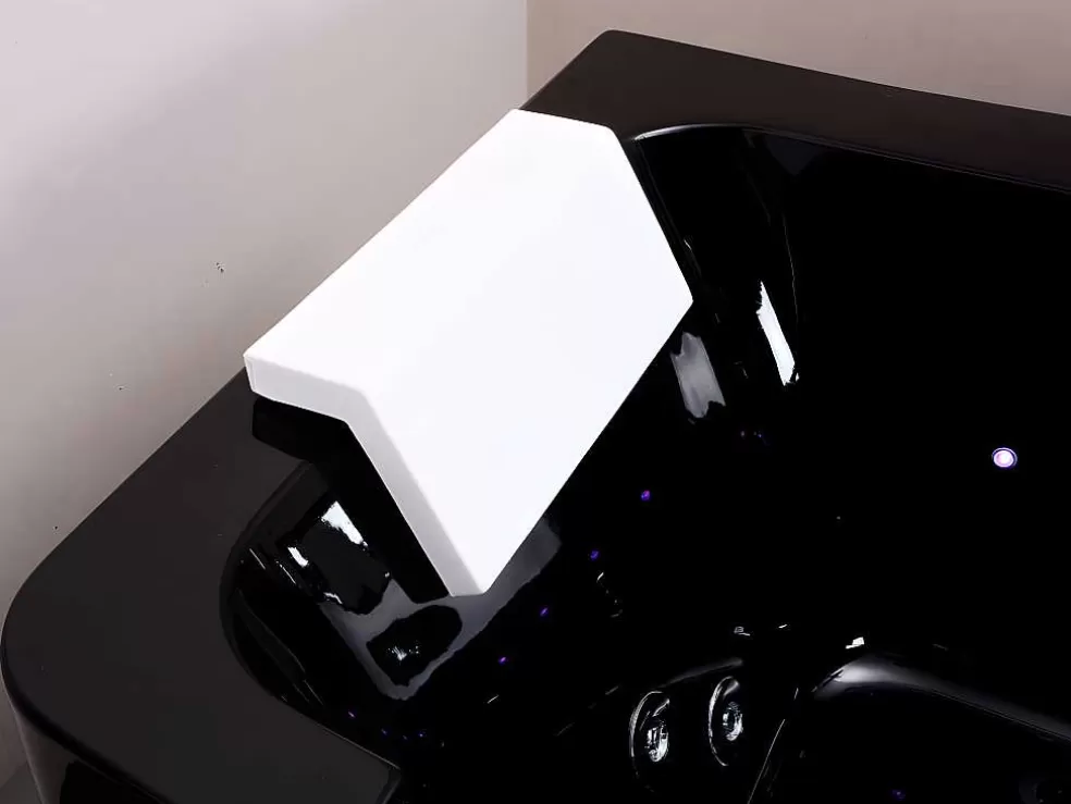 Shower & Design Banheira De Hidromassagem De Vidro Com Leds Dyona - 1 Péssoa - 260L - 170X85X58 Cm - Preto* Promoções Casa De Banho & Bem-Estar