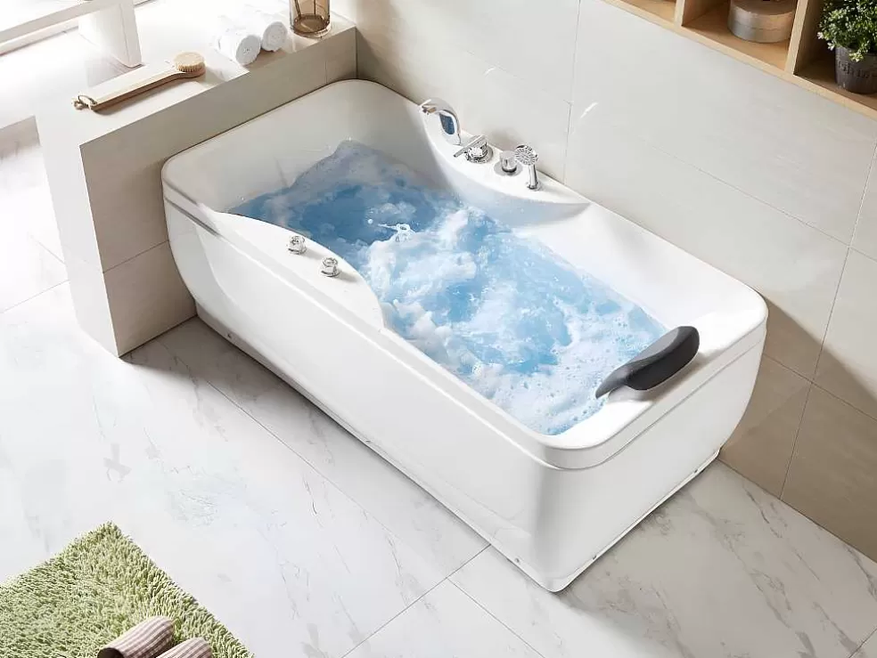 Shower & Design Banheira De Hidromassagem Gavino - 1 Lugar - C140 - 75*150*A59 Cm - Canto Esquerdo* Banheira De Hidromassagem