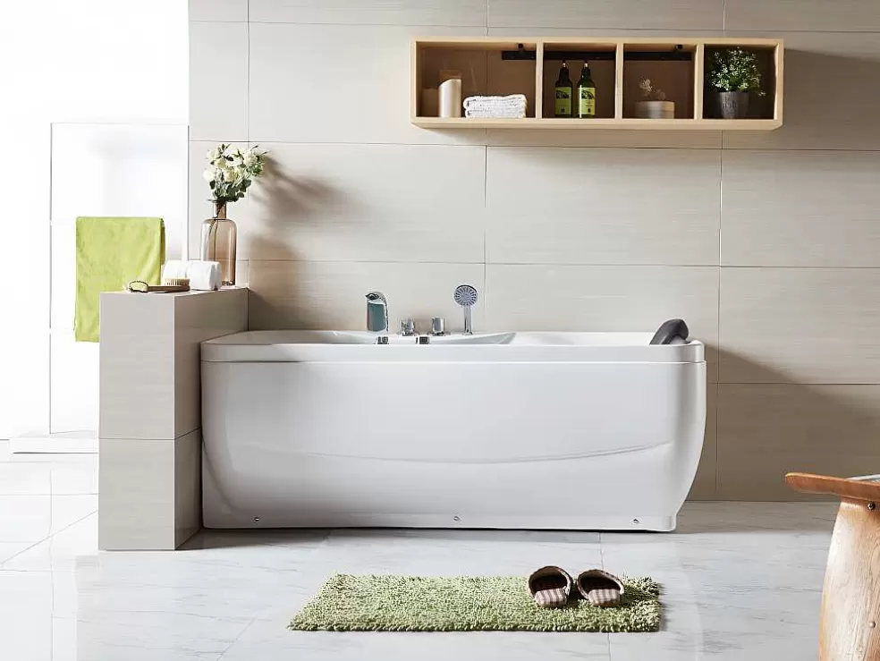 Shower & Design Banheira De Hidromassagem Gavino - 1 Lugar - C140 - 75*150*A59 Cm - Canto Esquerdo* Banheira De Hidromassagem