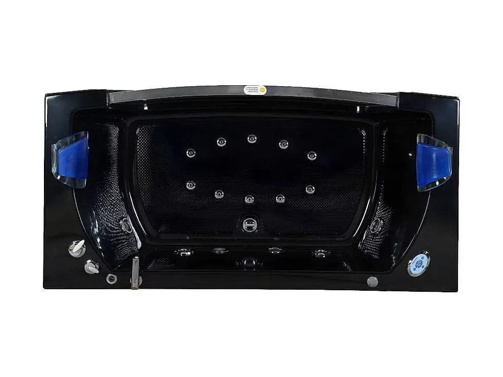 ELITESHOPPING Banheira De Hidromassagem Preta 180 X 90 Cm Vidro Frontal 14 Jatos - Cherry* Banheira De Hidromassagem