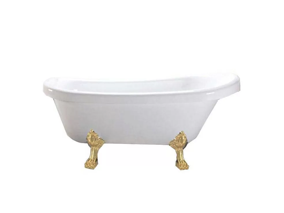 ELITESHOPPING Banheira De Ilha Vintage 170 X 80 Cm Com Pés Dourados - Marigold* Banheira Com Pés