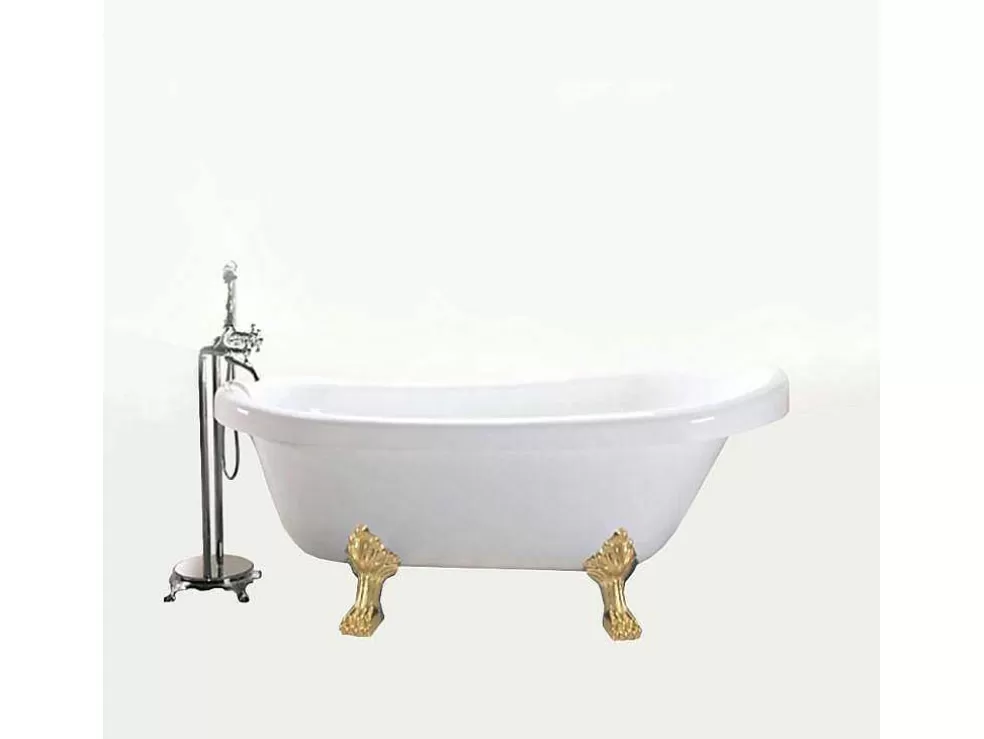 ELITESHOPPING Banheira De Ilha Vintage 170 X 80 Cm Com Pés Dourados - Marigold* Banheira Com Pés