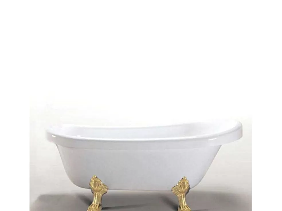 ELITESHOPPING Banheira De Ilha Vintage 170 X 80 Cm Com Pés Dourados E Torneira - Marigold* Banheira Com Pés