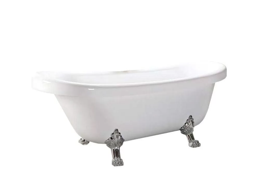 ELITESHOPPING Banheira De Ilha Vintage 170 X 80 Cm Com Pés Prateados - Marigold* Banheira Com Pés