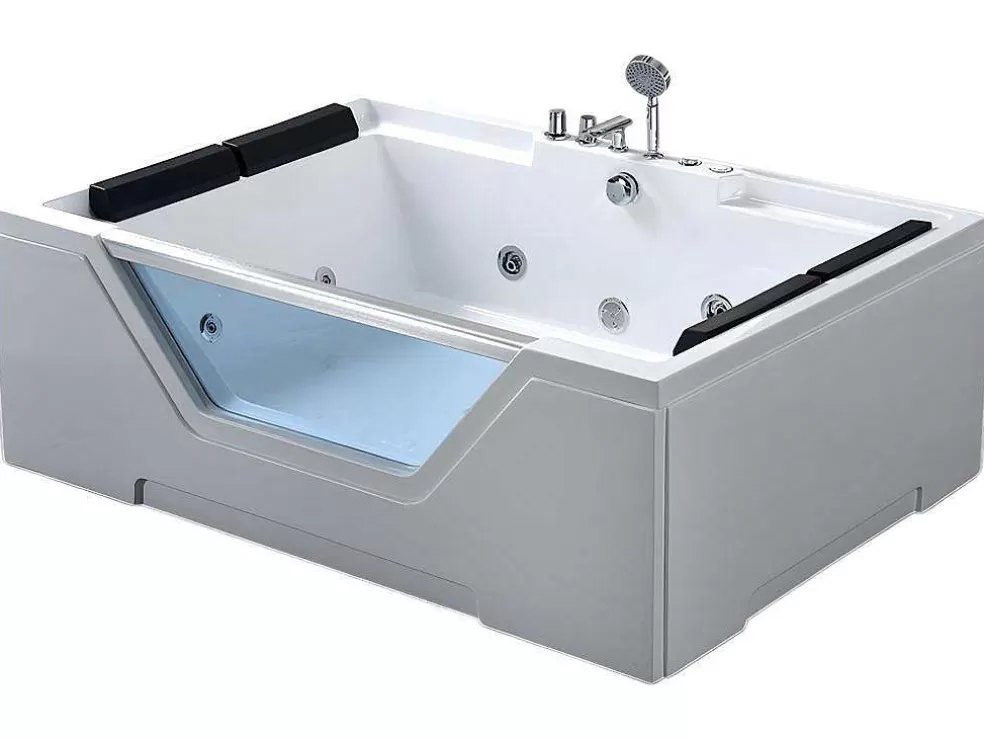 ELITESHOPPING Banheira Hidromassagem 170 X 120 Cm 8 Jatos Com Vidro Panorâmico - Amber* Banheira De Hidromassagem