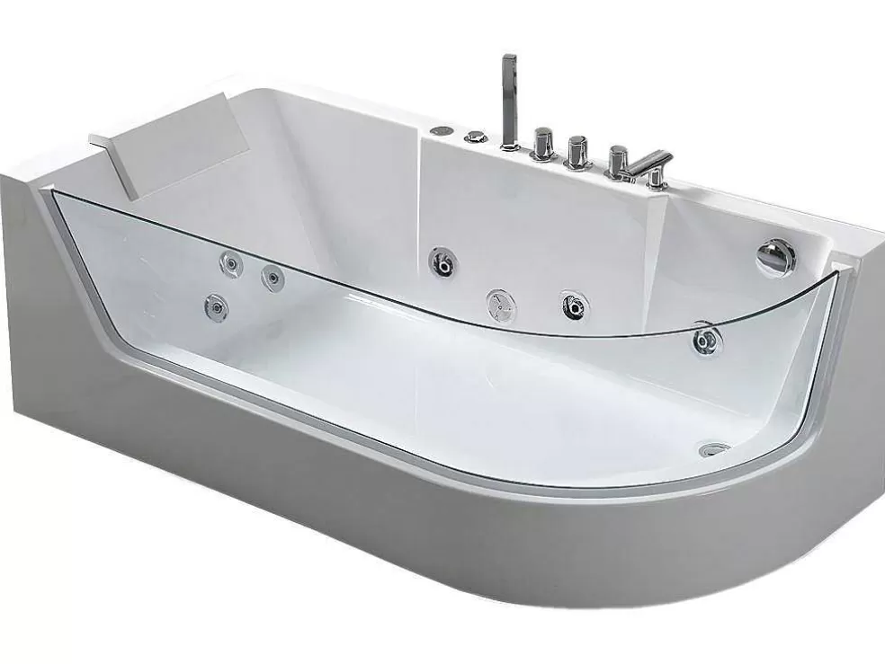 ELITESHOPPING Banheira Hidromassagem Com Vidro Panorâmico 170 X 80 Cm 6 Jatos - Lotus* Banheira De Hidromassagem