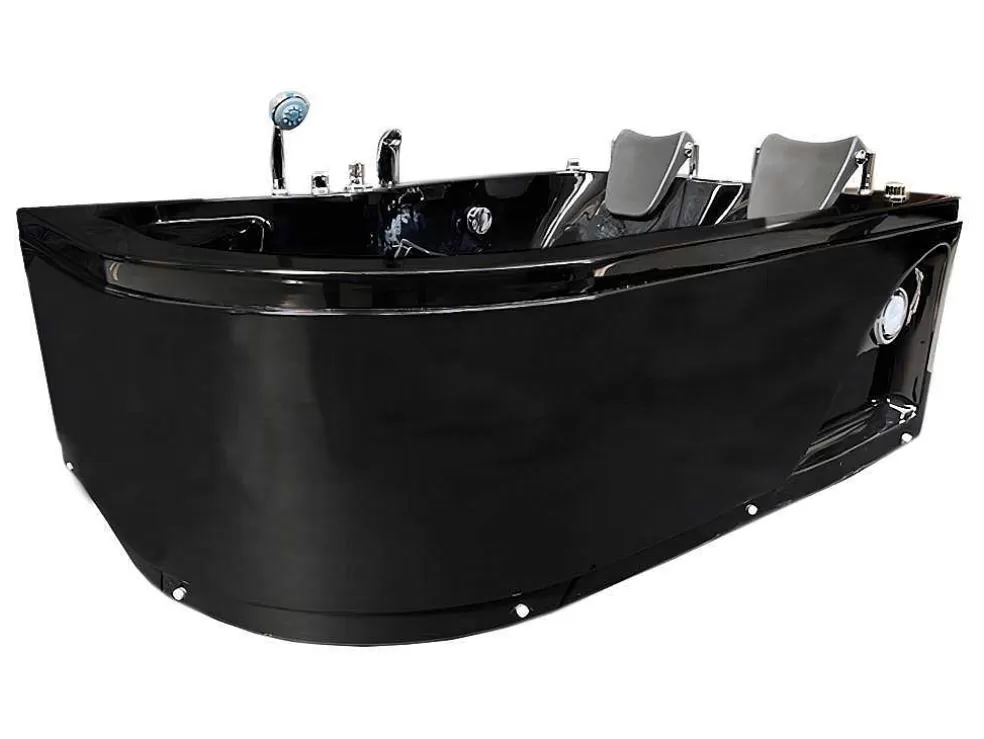 ELITESHOPPING Banheira Hidromassagem Preta 170 X 115 Cm Para 2 Péssoas 15 Jatos - Black Dhalia* Banheira De Hidromassagem