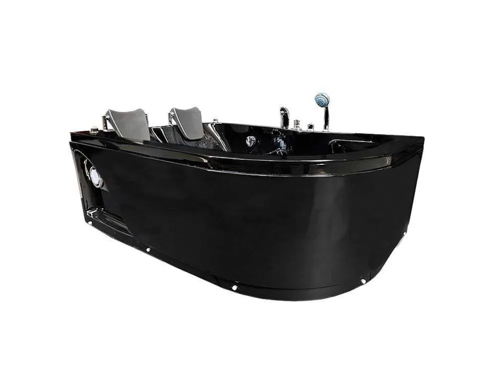 ELITESHOPPING Banheira Hidromassagem Preta 170 X 115 Cm Para 2 Péssoas 15 Jatos - Black Tulip* Banheira De Hidromassagem