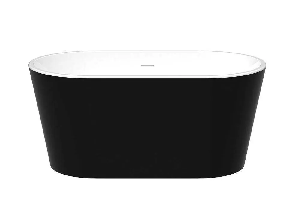 Shower & Design Banheira Oval Clássica, 180 L, 130 X 71 X 58 Cm Acrilico Preto - Apogon* Banheira De Pousar