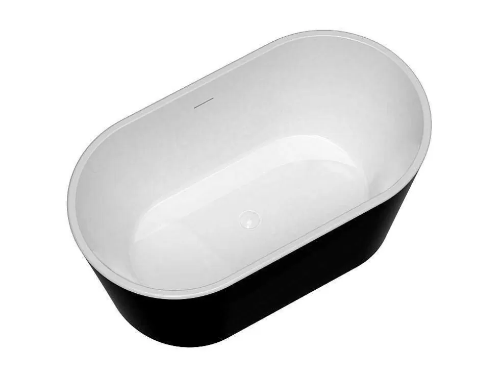 Shower & Design Banheira Oval Clássica, 180 L, 130 X 71 X 58 Cm Acrilico Preto - Apogon* Banheira De Pousar