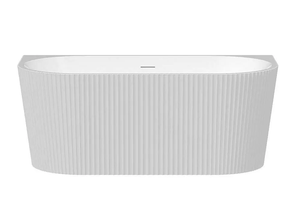 Shower & Design Banheira SemiClássica Estriada Em Acrilico Branco Brilhante 149 X 75 X 58 Cm - Zelina* Promoções Casa De Banho & Bem-Estar