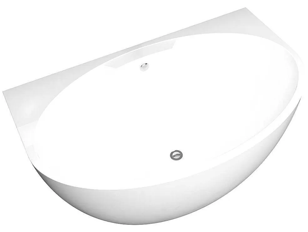 Shower & Design Banheira Semi-Clássica Oval De 197 L Dimensoes 151 X 94 X 60 Cm Cor Branco Em Acrilico - Pagrus* Banheira De Pousar E Encostar
