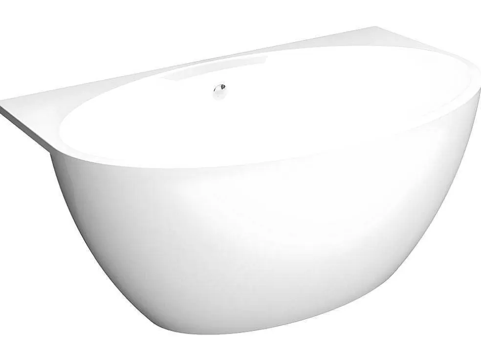 Shower & Design Banheira Semi-Clássica Oval De 197 L Dimensoes 151 X 94 X 60 Cm Cor Branco Em Acrilico - Pagrus* Banheira De Pousar E Encostar