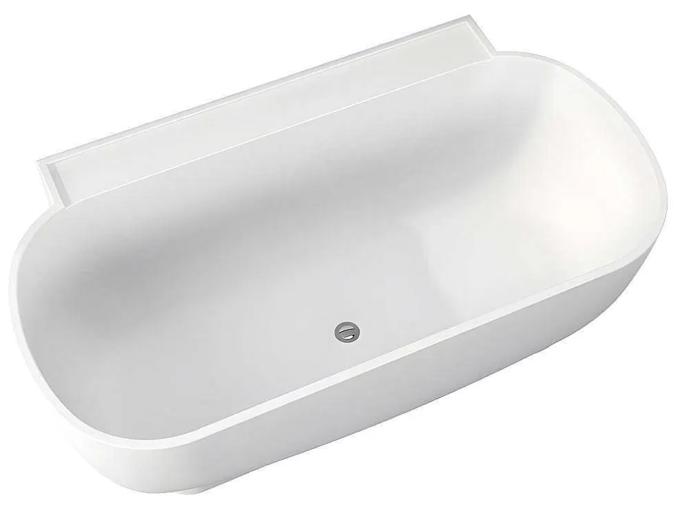 Shower & Design Banheira Semi-Clássica Oval De 240 L, Dimensoes 150 X 76 X 58 Cm Cor Branco Em Acrilico - Vogler* Banheira De Pousar E Encostar