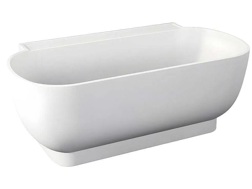 Shower & Design Banheira Semi-Clássica Oval De 240 L, Dimensoes 150 X 76 X 58 Cm Cor Branco Em Acrilico - Vogler* Banheira De Pousar E Encostar