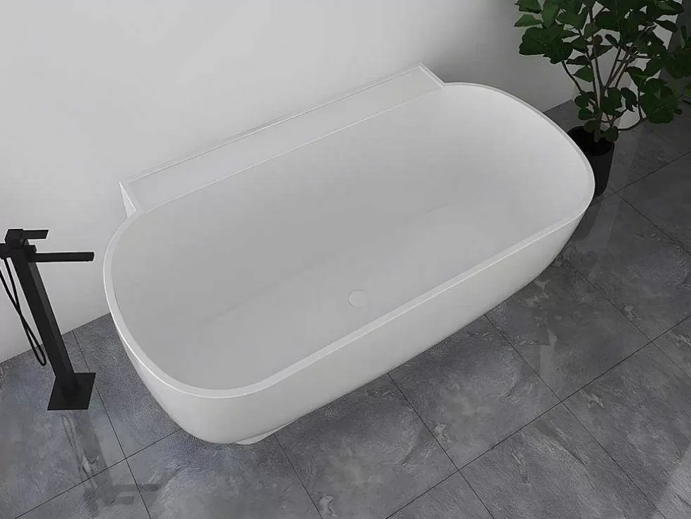 Shower & Design Banheira Semi-Clássica Oval De 240 L, Dimensoes 150 X 76 X 58 Cm Cor Branco Em Acrilico - Vogler* Banheira De Pousar E Encostar