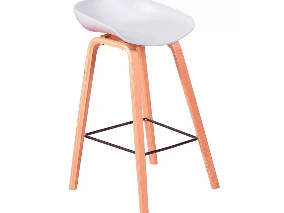 Vente-unique Banqueta Nordica Com Pernas Em Faia (63Cm) - Daxer - Cinza Claro* Bancos De Bar