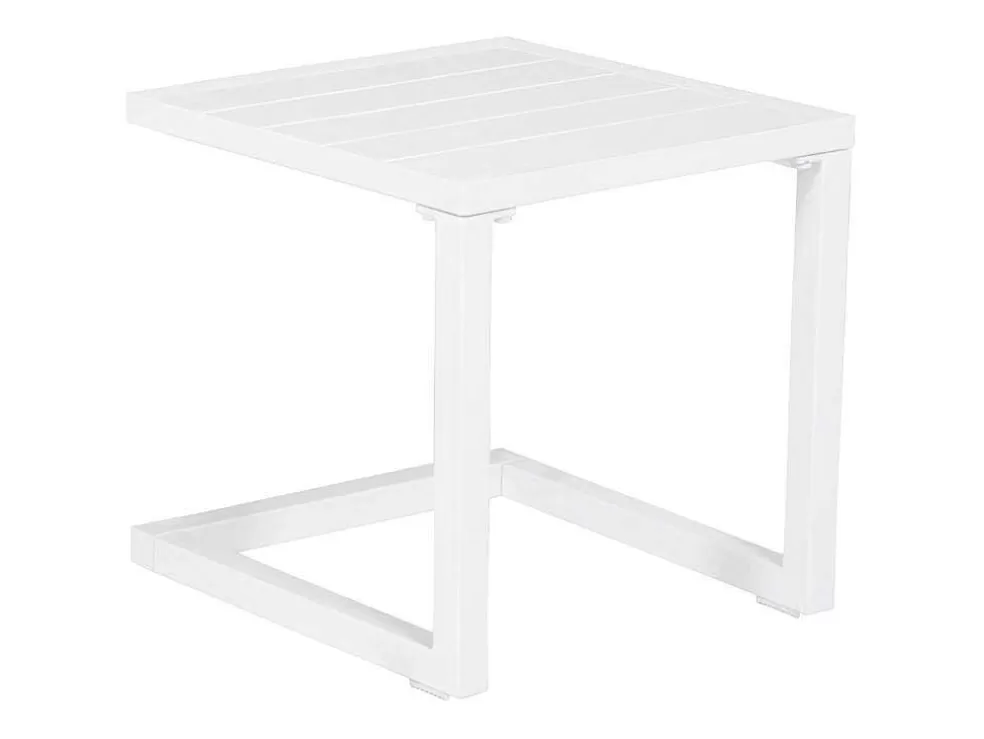 Happy Garden Barbados Espreguiçadeira E Mesa De Cabeceira Em Taupe Têxtilene - Aluminio Branco* Espreguiçadeira