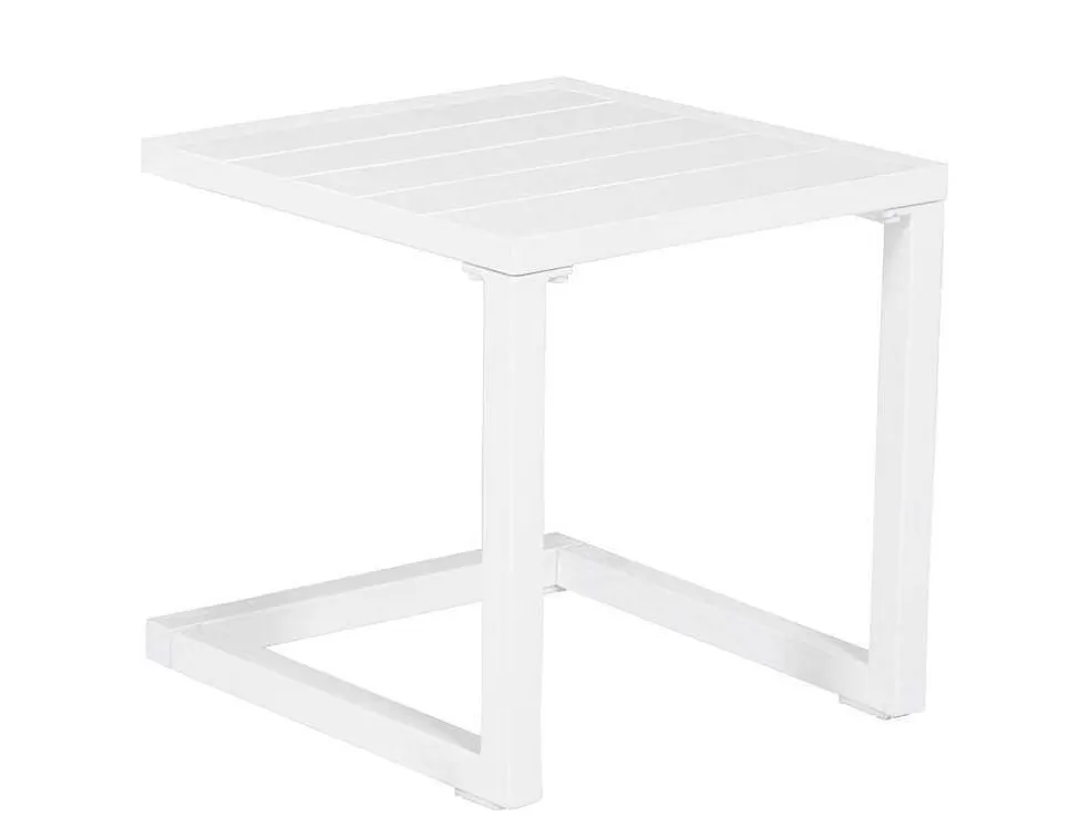Happy Garden Barbados Espreguiçadeira E Mesa De Cabeceira Em Têxtilene Azul - Aluminio Branco* Espreguiçadeira