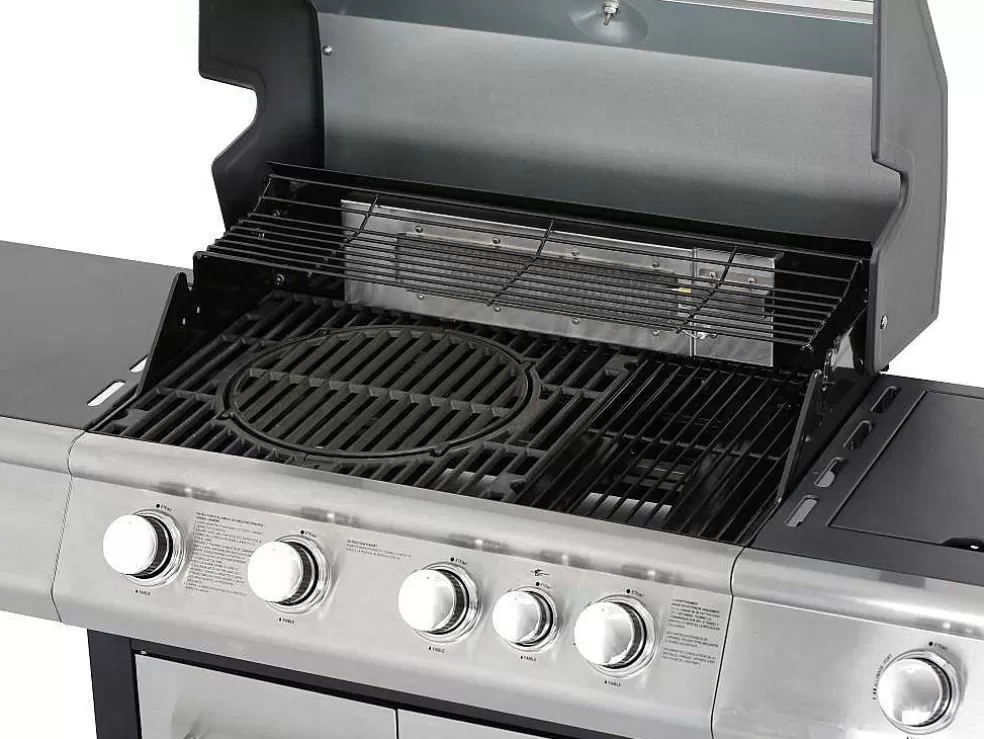Vente-unique Barbecue A Gas Com 4 Bicos, 1 Fogao Lateral E 1 Assador 148X56X121 Cm - Roasty* Barbecue, Braseiro De Jardim, Plancha
