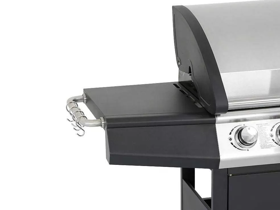 Vente-unique Barbecue A Gas Com 4 Bicos E 1 Fogao Lateral 143X54X115 Cm - Smoky* Barbecue, Braseiro De Jardim, Plancha