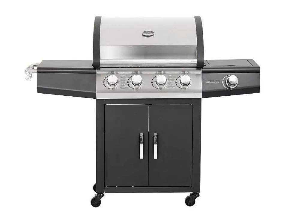 Vente-unique Barbecue A Gas Com 4 Bicos E 1 Fogao Lateral 143X54X115 Cm - Smoky* Barbecue, Braseiro De Jardim, Plancha