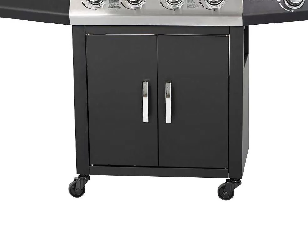 Vente-unique Barbecue A Gas Com 4 Bicos E 1 Fogao Lateral 143X54X115 Cm - Smoky* Barbecue, Braseiro De Jardim, Plancha