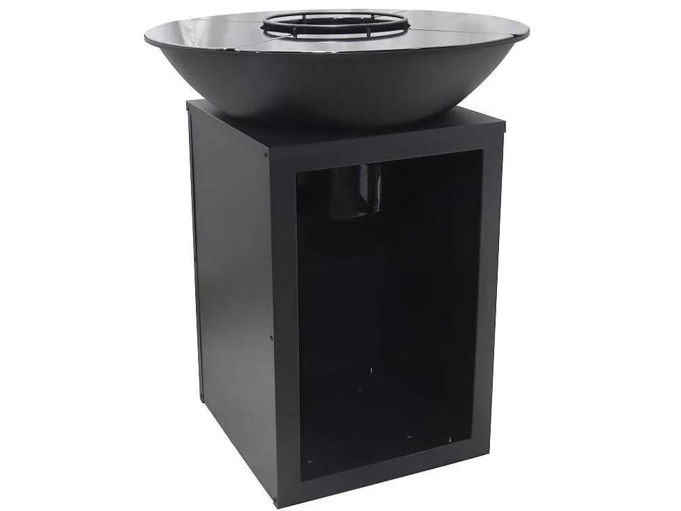 Vente-unique Barbecue Grelhador Braseiro A Carvao E Madeira Com Arrumação 80 X 80 X 96 Cm Preto - Ignos* Barbecue, Braseiro De Jardim, Plancha