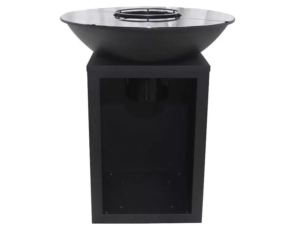 Vente-unique Barbecue Grelhador Braseiro A Carvao E Madeira Com Arrumação 80 X 80 X 96 Cm Preto - Ignos* Barbecue, Braseiro De Jardim, Plancha