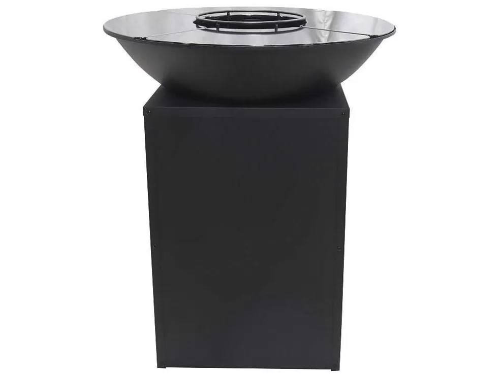 Vente-unique Barbecue Grelhador Braseiro A Carvao E Madeira Com Arrumação 80 X 80 X 96 Cm Preto - Ignos* Barbecue, Braseiro De Jardim, Plancha