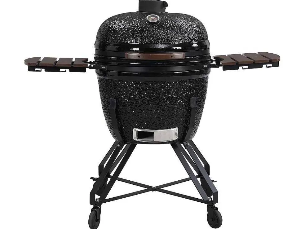 Vente-unique Barbecue Kamado A Carvao Em Ceramica E Bambu 67 X 85 X 120 Cm - Ayumi* Barbecue, Braseiro De Jardim, Plancha