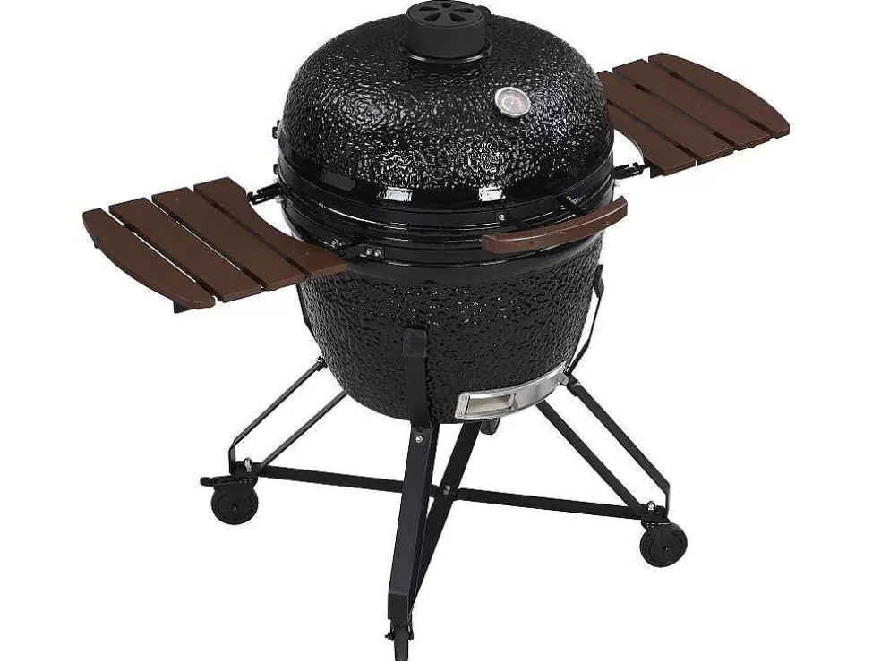 Vente-unique Barbecue Kamado A Carvao Em Ceramica E Bambu 67 X 85 X 120 Cm - Ayumi* Barbecue, Braseiro De Jardim, Plancha