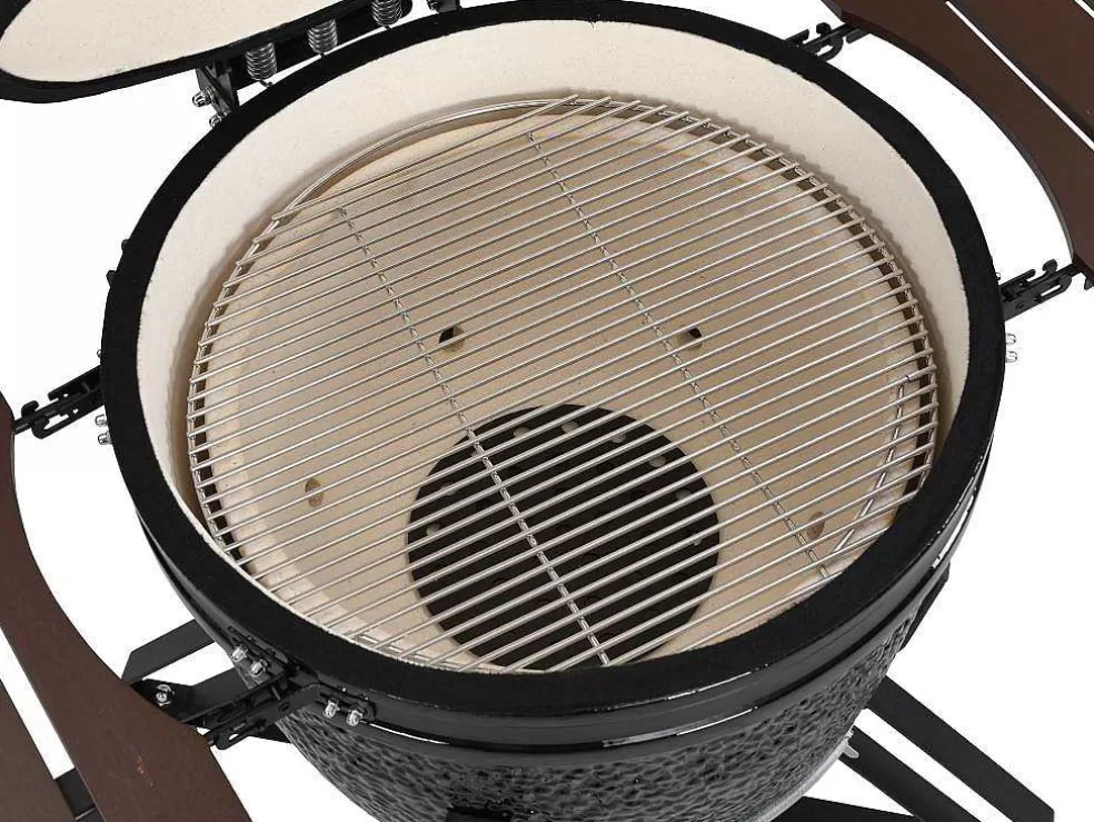 Vente-unique Barbecue Kamado A Carvao Em Ceramica E Bambu 67 X 85 X 120 Cm - Ayumi* Barbecue, Braseiro De Jardim, Plancha
