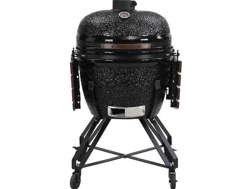 Vente-unique Barbecue Kamado A Carvao Em Ceramica E Bambu 67 X 85 X 120 Cm - Ayumi* Barbecue, Braseiro De Jardim, Plancha