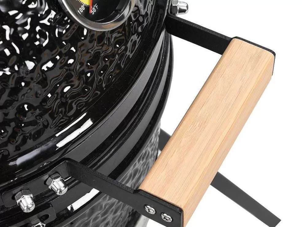 Vente-unique Barbecue Kamado A Carvao Em Ceramica E Bambu 32 X 52 X 94 Cm - Eriko* Barbecue, Braseiro De Jardim, Plancha