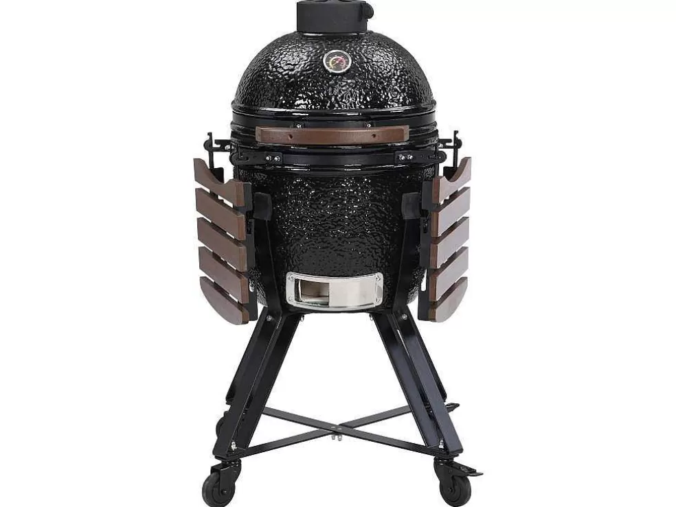 Vente-unique Barbecue Kamado A Carvao Em Ceramica E Bambu 45 X 63 X 105 Cm - Izaki* Barbecue, Braseiro De Jardim, Plancha