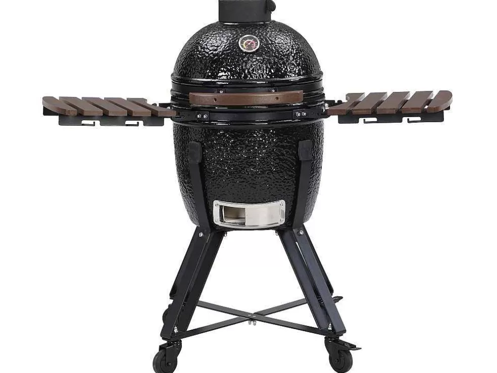 Vente-unique Barbecue Kamado A Carvao Em Ceramica E Bambu 45 X 63 X 105 Cm - Izaki* Barbecue, Braseiro De Jardim, Plancha