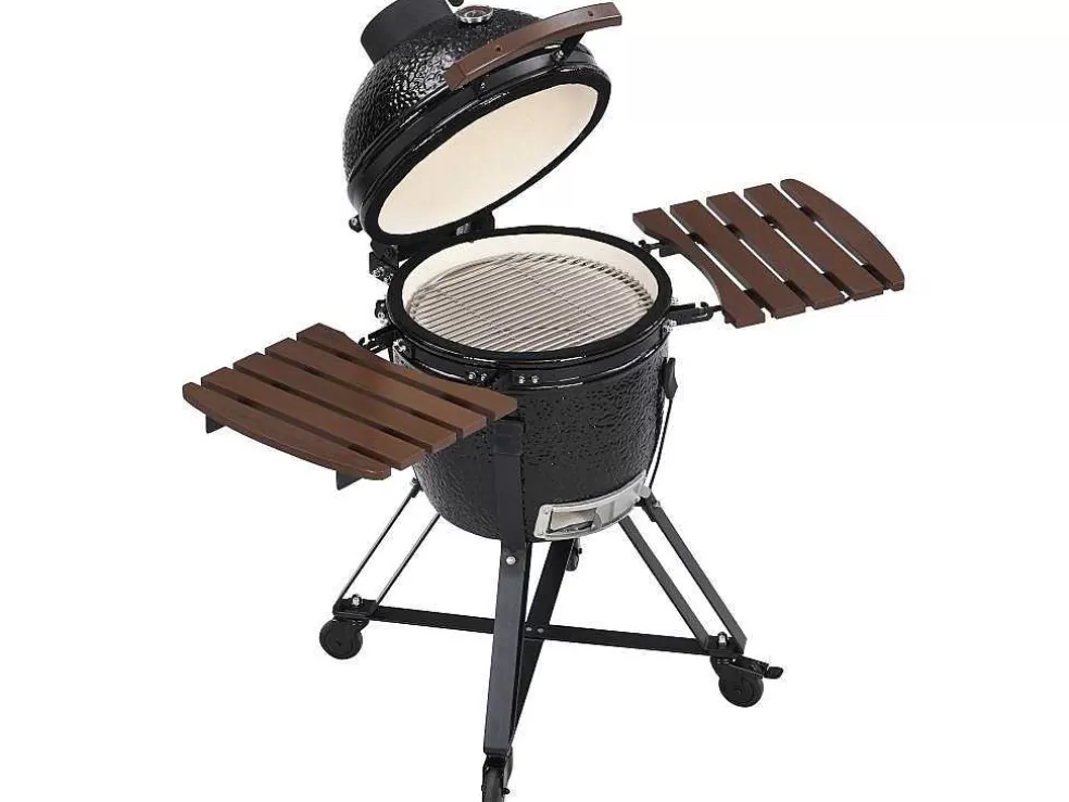 Vente-unique Barbecue Kamado A Carvao Em Ceramica E Bambu 45 X 63 X 105 Cm - Izaki* Barbecue, Braseiro De Jardim, Plancha