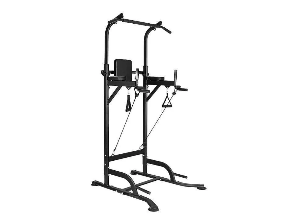 Vente-unique Barra Multifuncoes Power Tower Dip Station Pull Up Bar Com Altura Ajustavel* Fitness