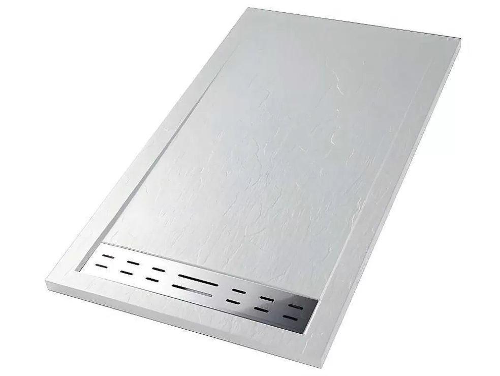 Shower & Design Base De Chuveiro Com Sifao Incluido De 160X90X4 Cm Em Resina Cor Branco - Lyros* Base De Duche