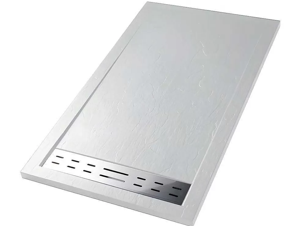 Shower & Design Base De Chuveiro Com Sifao Incluido De 160X80X4 Cm Em Resina Cor Branco - Lyros* Base De Duche