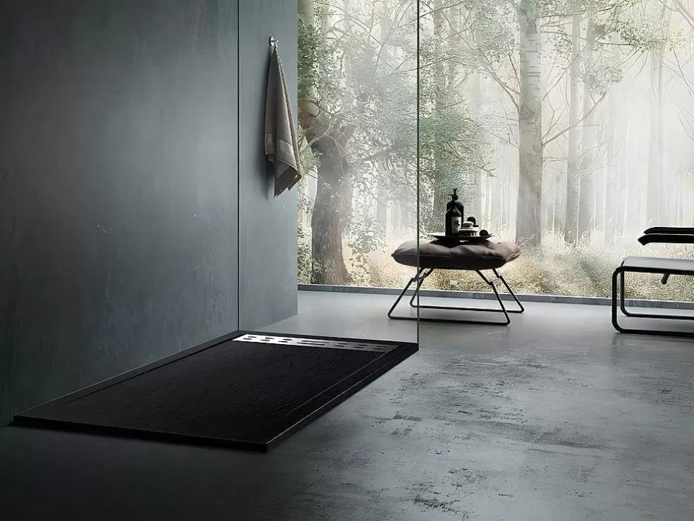 Shower & Design Base De Chuveiro Com Sifao Incluido 1600X800X40 Mm Preto - Lyros* Base De Duche