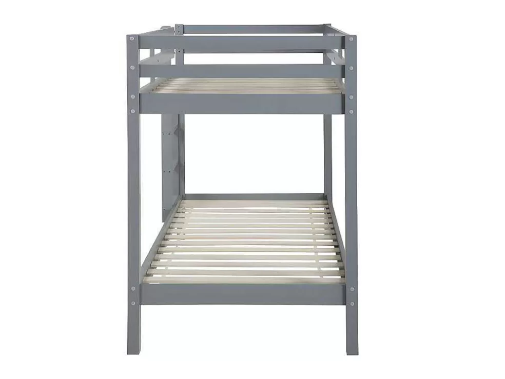 Vente-unique Beliche De 2 X 90 X 190 Cm Em Pinho Macico Cor Cinza - Anicet Ii* Beliche
