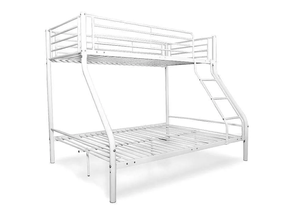 Saldosystocks Beliche Duplo E Solteiro De Metal Para 3 Péssoas, Branco* Cama De Adulto