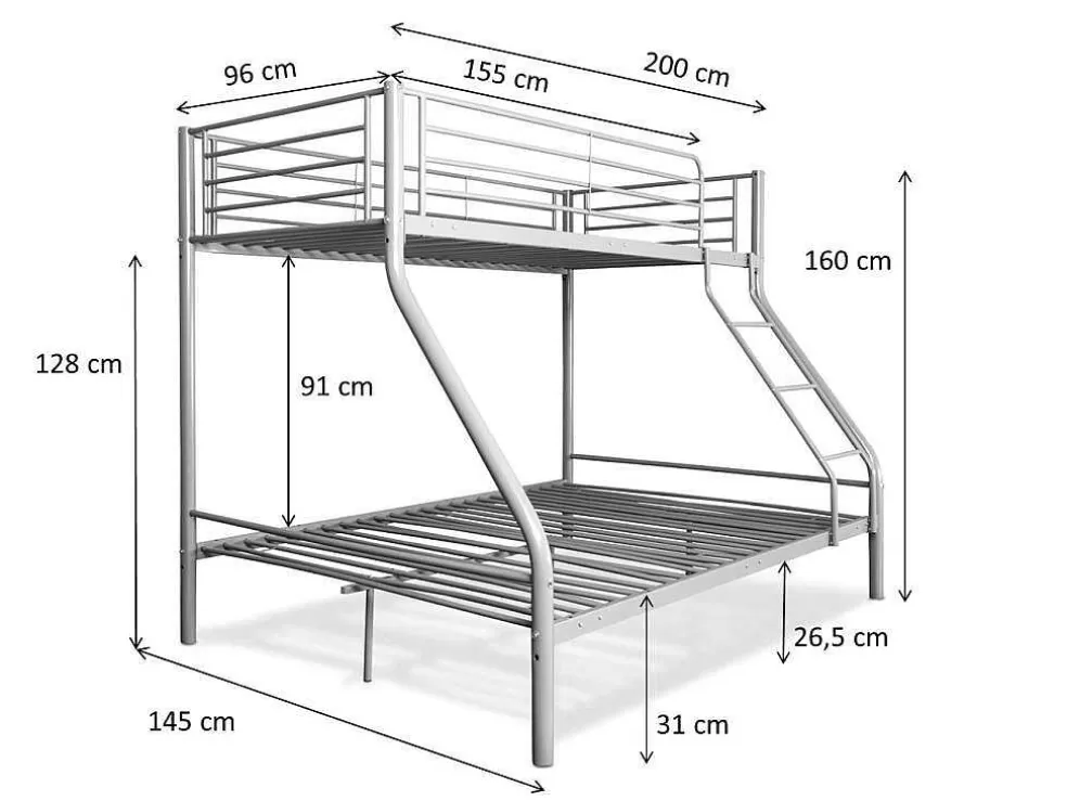 Saldosystocks Beliche Duplo Metalico E Individual Para 3 Péssoas Na Cor Cinza* Cama De Adulto